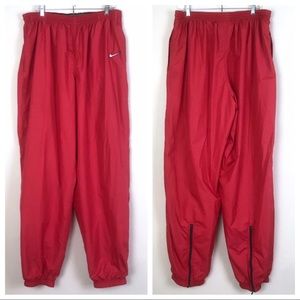 Vintage Nike Swoosh Logo Windbreaker Track Pants Baller Extra Tall Red 90s
